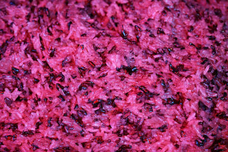 Colorful Thai Sweet Sticky Rice for Mango famous Thai Dessert food in Thailand.の写真素材