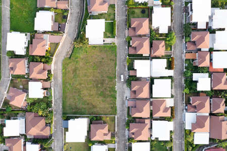 Aerial view residential Houses in Chiang Mai, Thailand.の写真素材