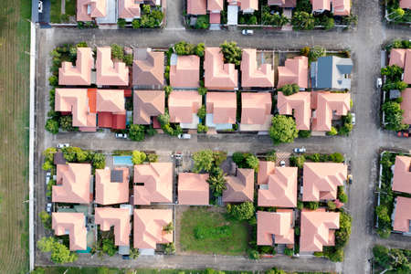 Aerial view residential Houses in Chiang Mai, Thailand.の写真素材