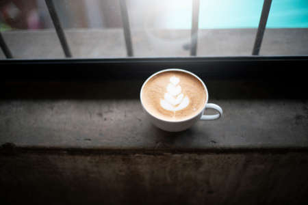 Hot Cappuccino Coffee in coffee shop.の写真素材