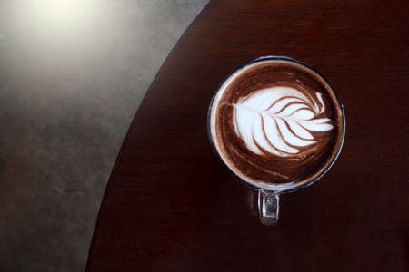 Hot Mocha coffee in nature background.の写真素材