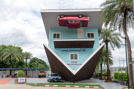 CHIANG MAI, THAILAND - 30 JUNE , 2024 : The Upside Down House, one of the strangest houses in Chiang Mai.のeditorial素材