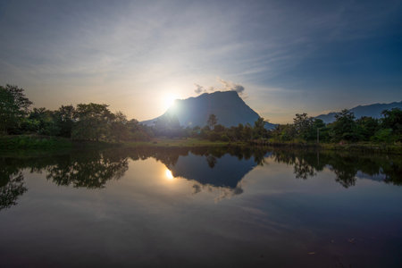 Chiang Dao mountain famous place in Chiang Mai, Thailand.の写真素材