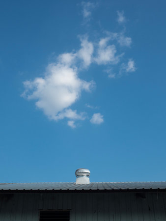Roof ventilator on the roof with blue sky.