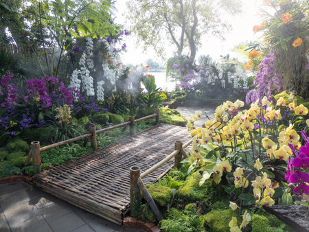 Beautiful Garden decorate at Chiang Mai Flower Festival in Chiang Mai, Thailand.の写真素材