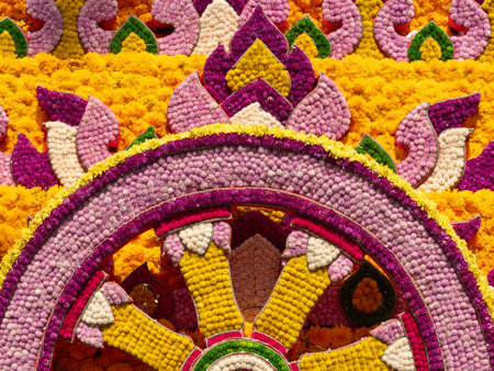 Close up Beautiful decorate Flowers pattern for background.