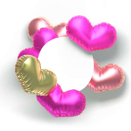 Set of valentines hearts allows create own unique scenes. 3d rendering.の写真素材