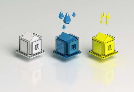 3d infographic houses の写真素材