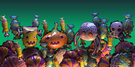 3d balloons for Halloweenの写真素材