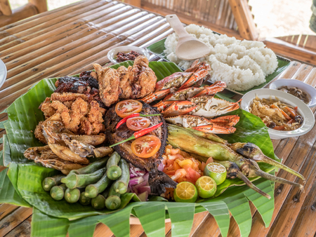 Filipino Mixed Seafood Grillの写真素材