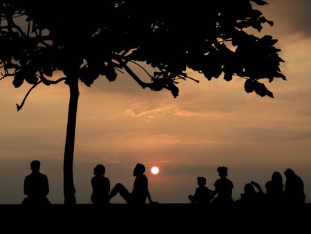 Sunset in Manila Bayの写真素材