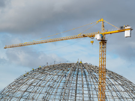 Feb 20, 2016: Pasay Mall of Asia, Philippines building constructionのeditorial素材