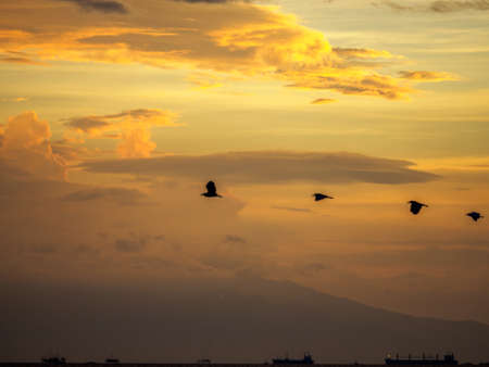 sunset in manila bay, Philippinesの写真素材