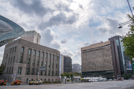 Seoul City hall, Korea at Seoul Plazaのeditorial素材
