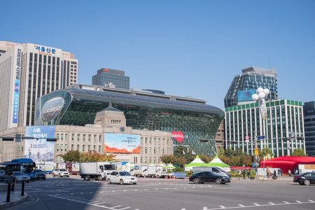 Nov 1, 2016 Seoul City hall, Korea at deoksugungのeditorial素材