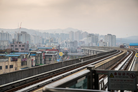 Nov 13,2016 Stadium Station at Yongin everlineのeditorial素材