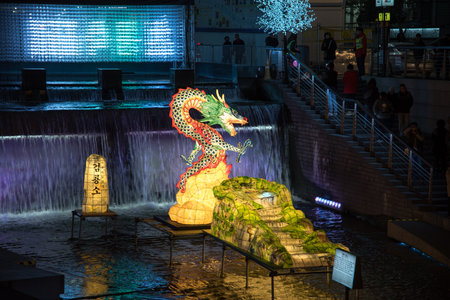 Nov 15, 2016 At Chonggye Palaza, Seoul Lantern Festival 2016のeditorial素材