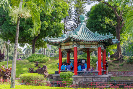 Dec 4, 2016 Chinese garden at Rizal Park, Manila, Philippinesのeditorial素材