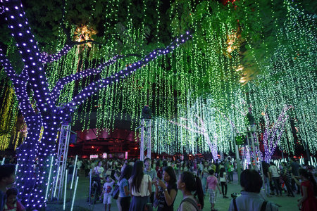Light and Sound Show at Ayala Triangle Garden Makati, Manila, Philippinesのeditorial素材