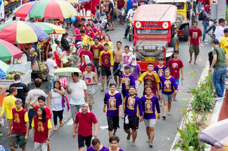 Black Nazarene festival at Quiapo district , Manila , Philippinesのeditorial素材