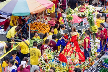 Black Nazarene festival at Quiapo district , Manila , Philippinesのeditorial素材