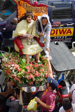 Black Nazarene festival at Quiapo district , Manila , Philippines
