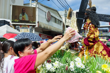 Black Nazarene festival at Quiapo district , Manila , Philippines