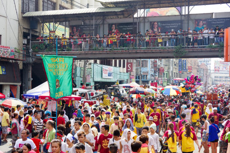 Black Nazarene festival at Quiapo district , Manila , Philippinesのeditorial素材