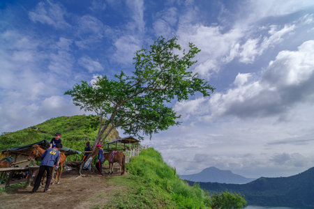 Taal Lake at TagayTay City, Philippinesのeditorial素材