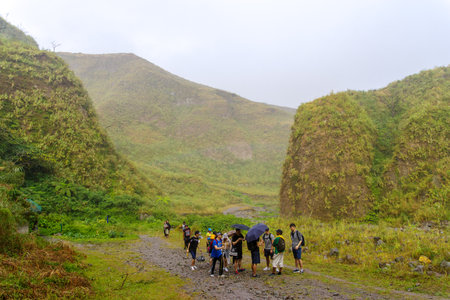 Mountain Pinatubo Crater Lake trekking , Philippinesのeditorial素材