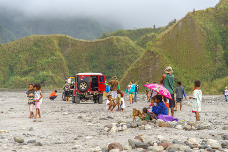 Mountain Pinatubo Crater Lake trekking , Philippinesのeditorial素材