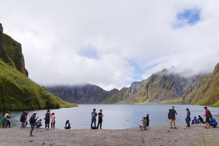 Mountain Pinatubo Crater Lake trekking , Philippinesのeditorial素材
