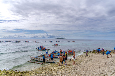 Mar 2, 2017 Oslob Whaleshark Watching Briefing area , Cebu , Philippinesのeditorial素材