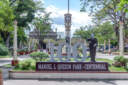 Mar 2,2017 Quezon Park at Dumaguete City, Philippinesのeditorial素材