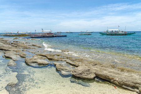 boat on the sea at Apo Island
