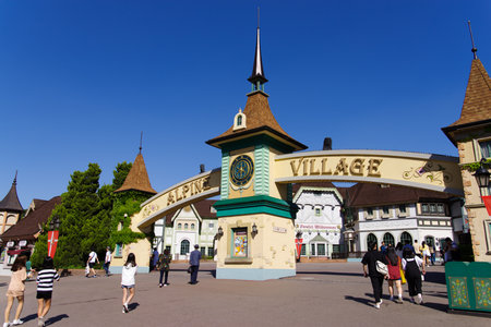 May 25, 2017  Front of Alpine Village at Everland, YoungIn city, South Koreaのeditorial素材