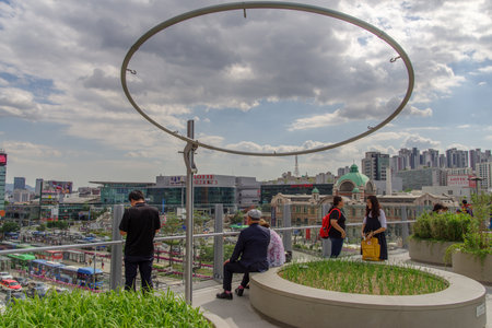 May 26,2017 look at the Seoul Station at the Seoullo7017 , Seoul , Koreaのeditorial素材