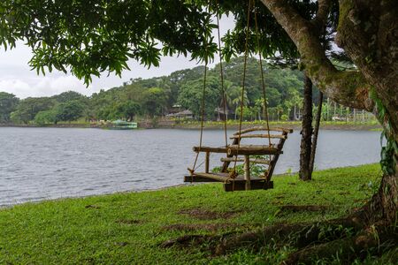 A swing near the lake, Philippinesの写真素材