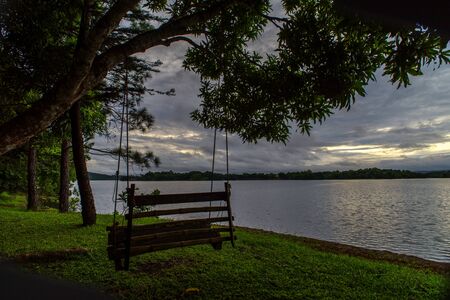 A swing near the lake, Philippinesの写真素材