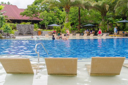July 15,2017 swimming pool at villa escudero, Laguna , Philippinesのeditorial素材