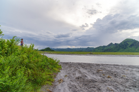 cloudy sky at pinatubo capas, Philippinesの写真素材