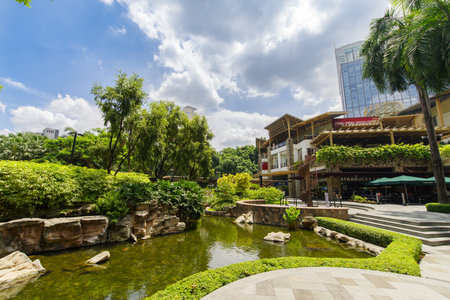 Sep 10, 2017 Greenbelt3 View from Greenbelt Park, Makati, Philippinesのeditorial素材