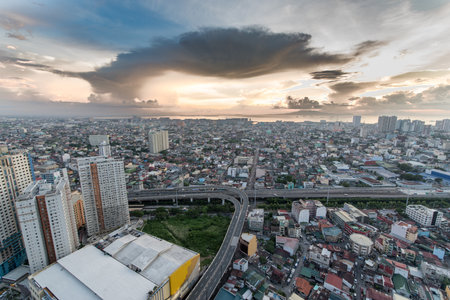 Metro Manila Skyline at Sunset , Philippinesのeditorial素材