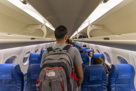 Sep 20, 2017 inside Philippines airline going to Basco, Batanes, Philippinesのeditorial素材