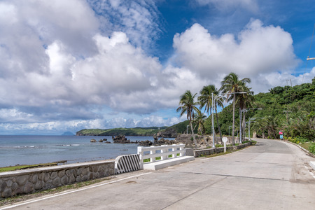 beautiful Beach road in Ivatan, Batanes, Philippinesの写真素材