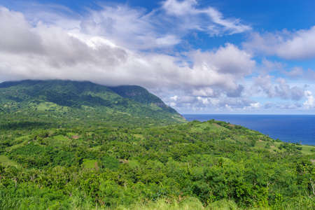 view from hill in Ivatan , Batanes, Philippinesの写真素材