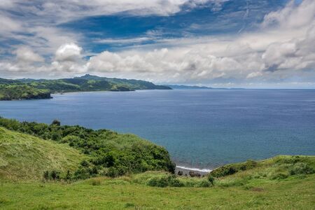 Beautiful view from Naidi Hills , Ivatan Island, Batanes , Philippinesの写真素材