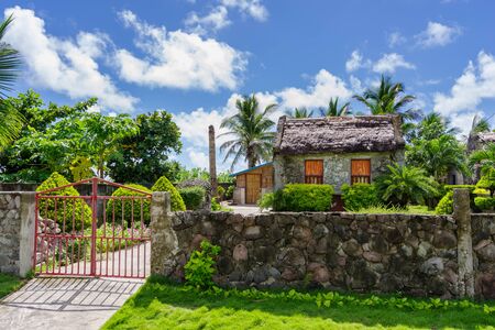 Traditional stone house at Ivana Island, Batanes, Philippinesの写真素材