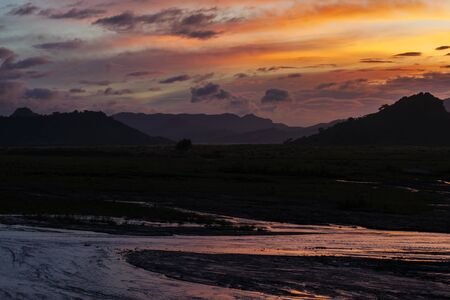 Beautiful sunset in Mt.Pinatubo, Philippinesの写真素材