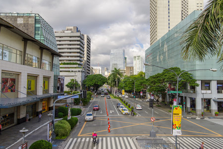 Nov 13,2017 Makati Ave at Makati commercial area, Makati, Philippinesのeditorial素材